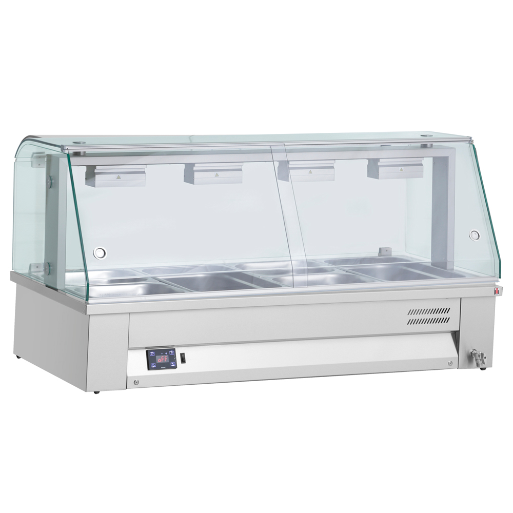 Bain-marie de banc, cu geam panoramic, 4 cuve, 138*65*65 cm