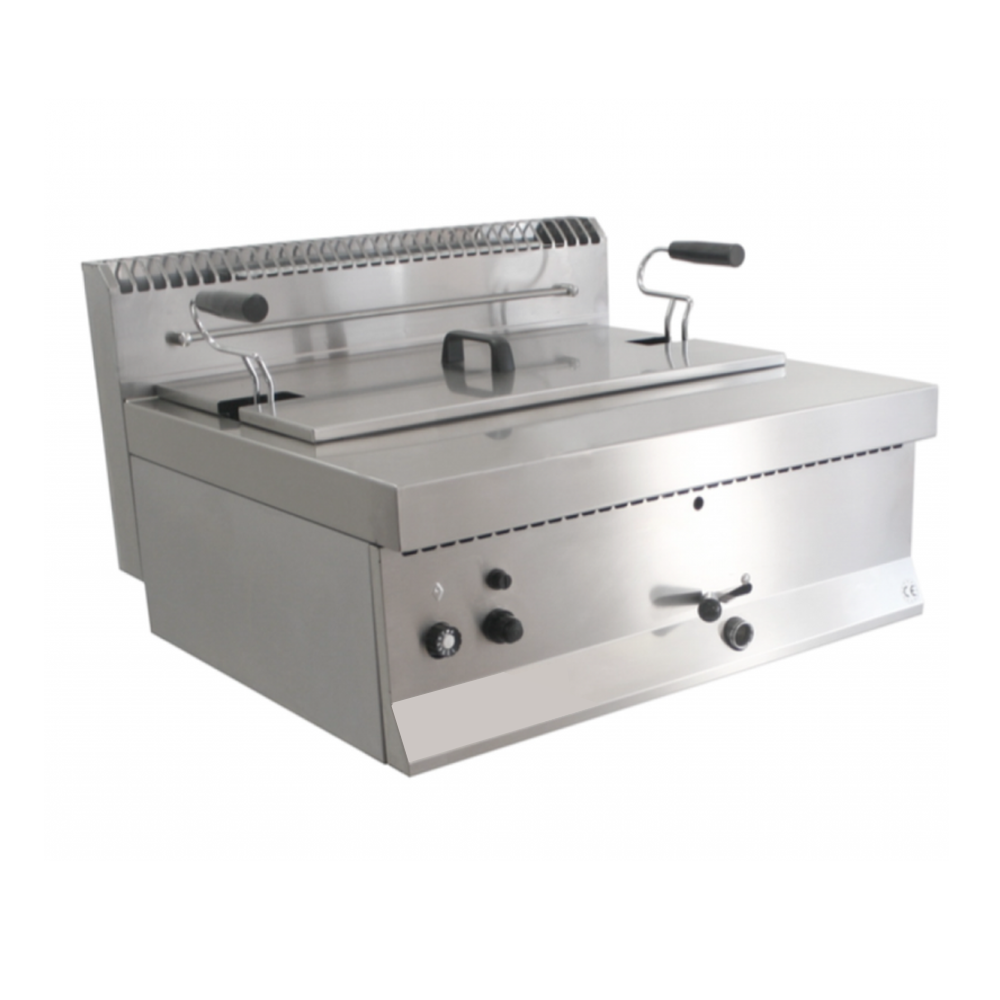 Friteuza profesionala pe gaz, de banc, 1 cuva, 21 lt, pentru gogosi/covrigi, 18 kW, 70*65*29 cm