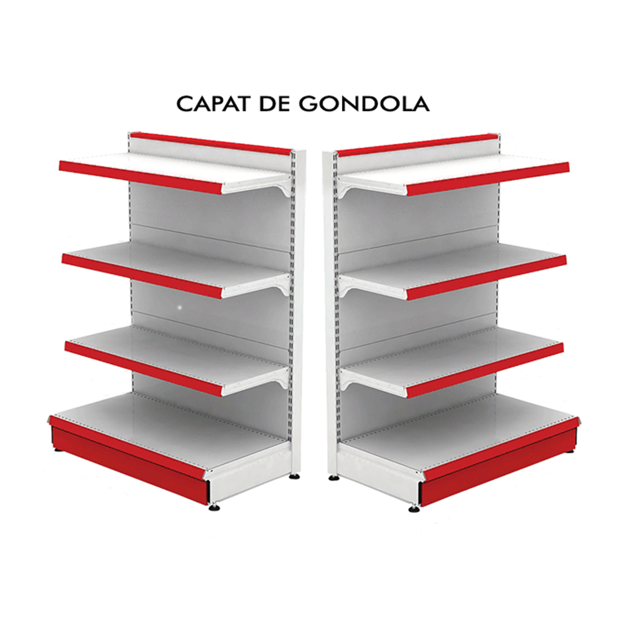 Raft metalic capat de gondola 100*180 baza 50 cm si 4 polite de 40 cm