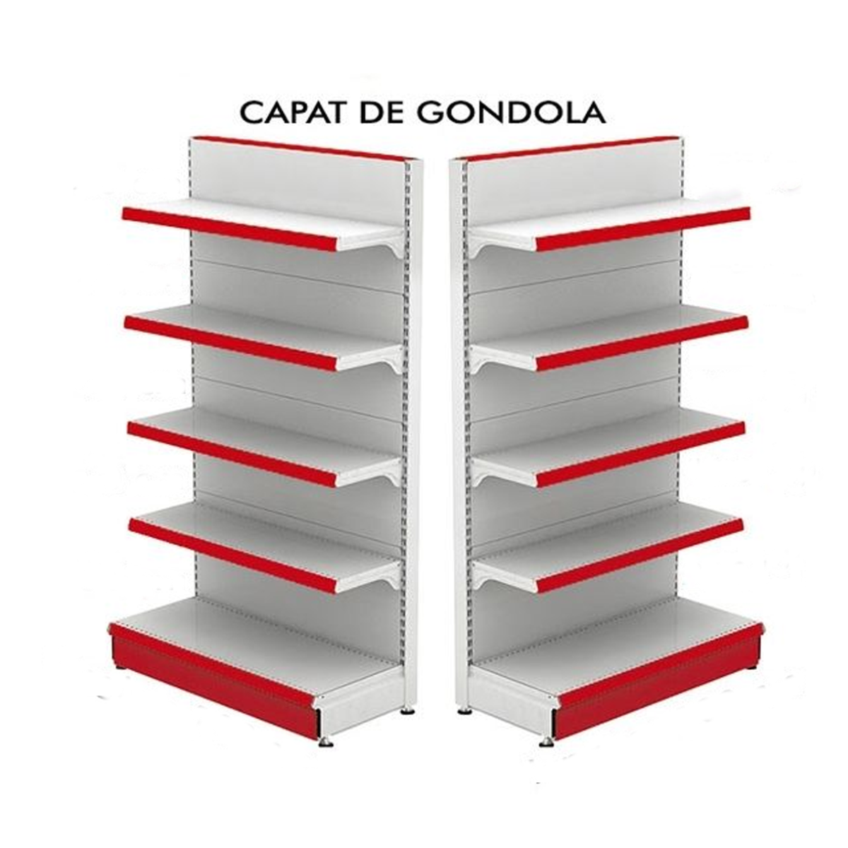 Raft metalic capat de gondola 100*180 baza 50 cm si 4 polite de 40 cm