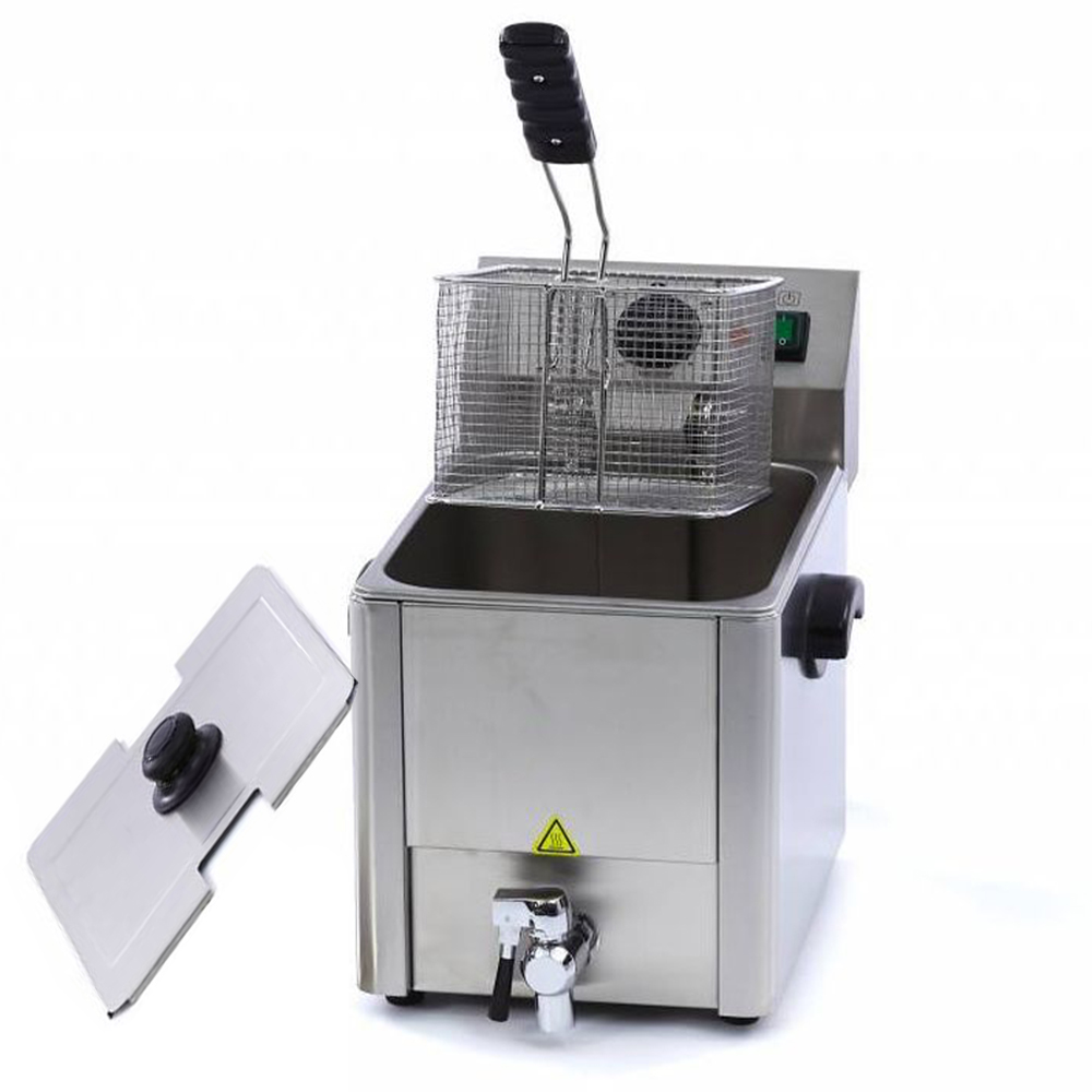 Friteuza electrica profesionala de banc cu debuseu, 1 cuva 8 lt, 31*46*39 cm