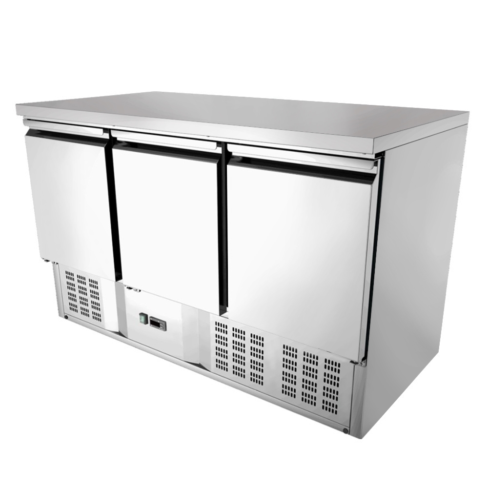Masa rece, profesionala, inox, 3 usi, 368 lt, 136*70*85 cm