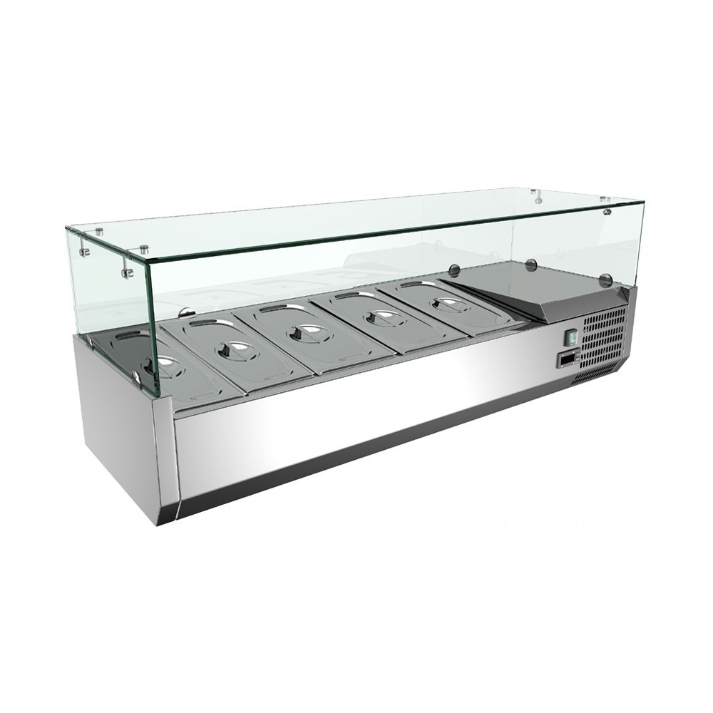 Vitrina ingrediente, inox, 5 cuve GN1/4, 120*33*43 cm