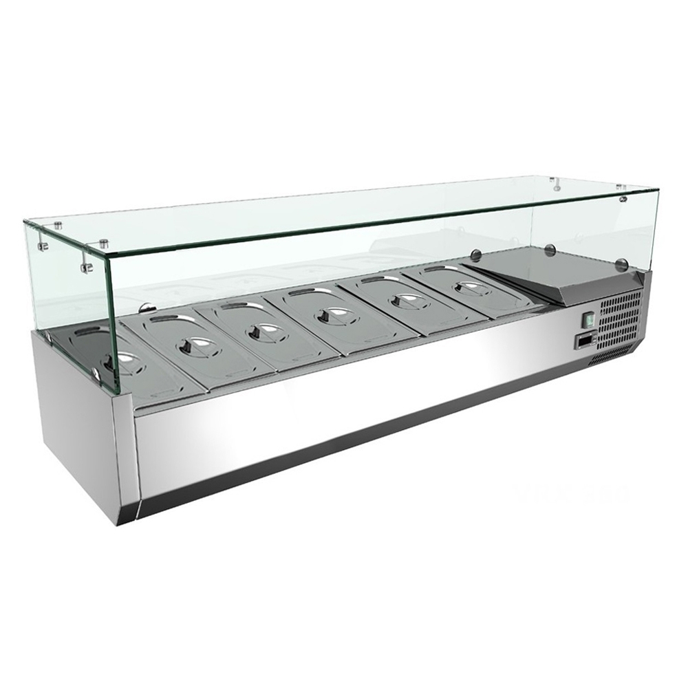 Vitrina ingrediente, inox, 6 cuve GN1/4, 140*33*43 cm