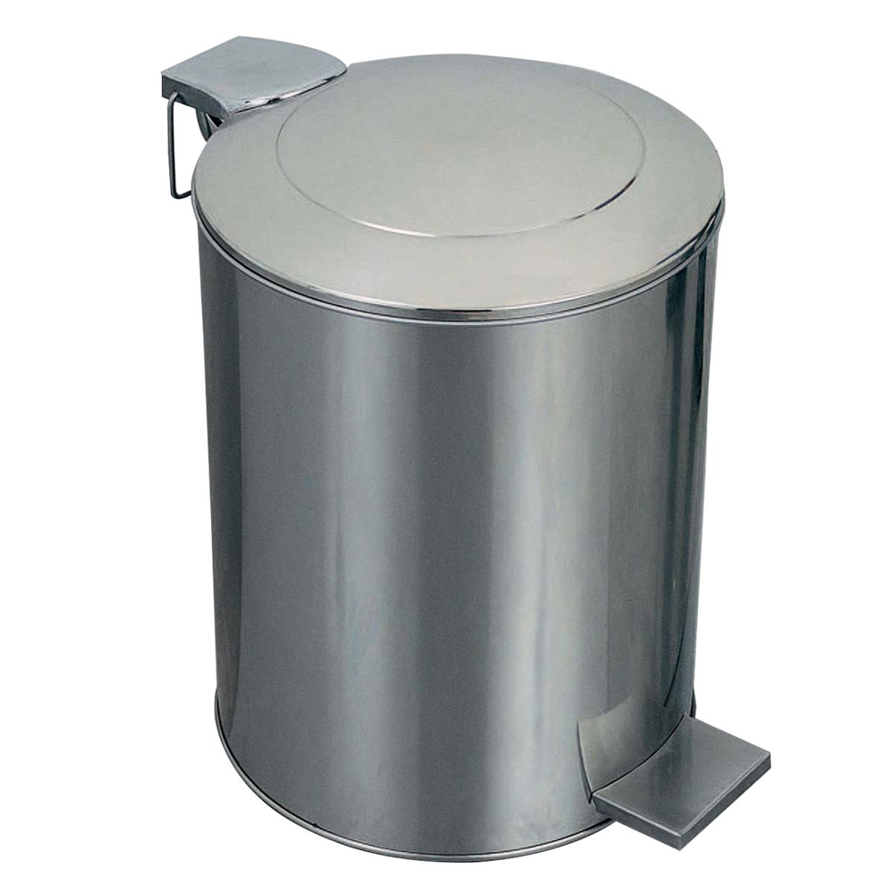 Pubela inox cu roti si capac cu pedala 54 lt - Cos de gunoi