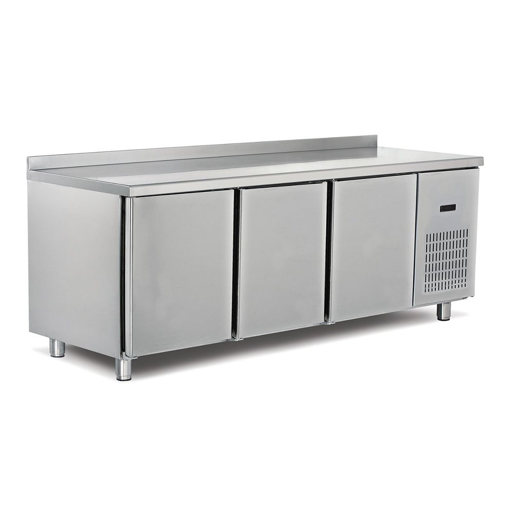 Masa rece, profesionala, inox, 3 usi, 200*70*85 cm