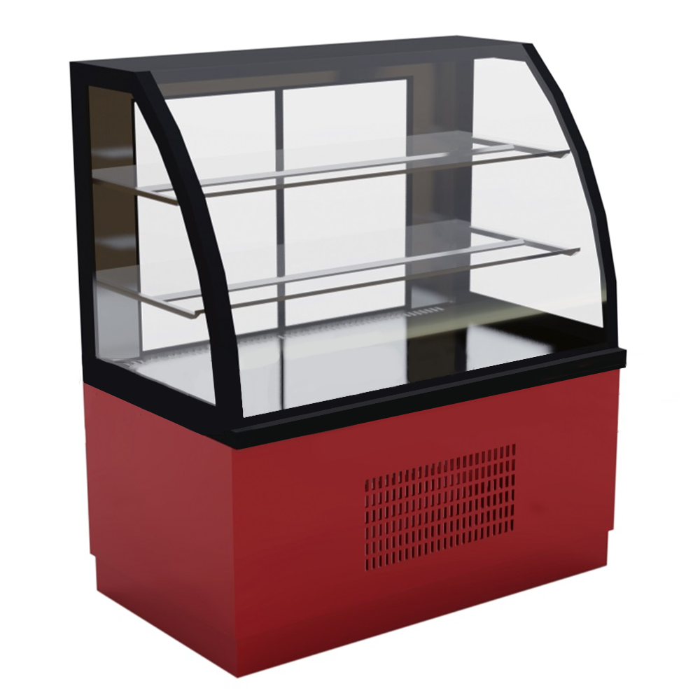 Vitrina frigorifica orizontala, cofetarie, geam curbat, ventilata, 160 cm