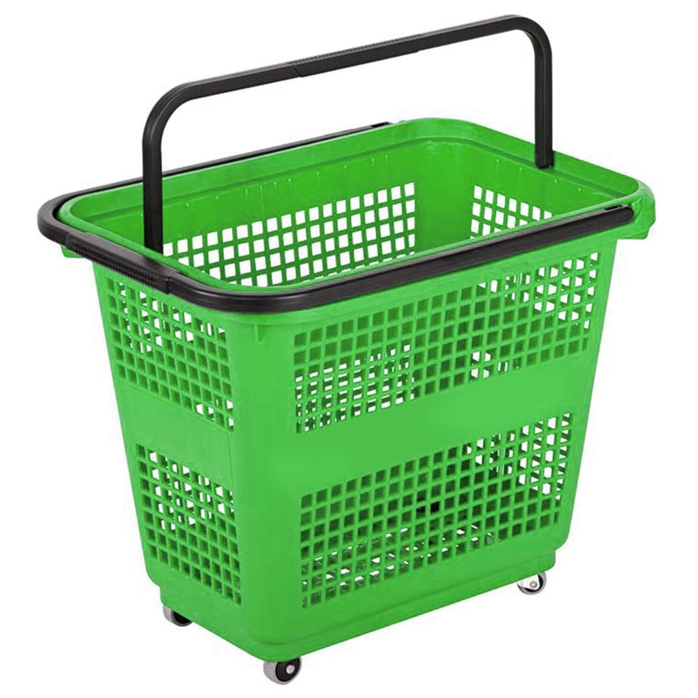 Cos supermarket cu roti 54 lt - Verde