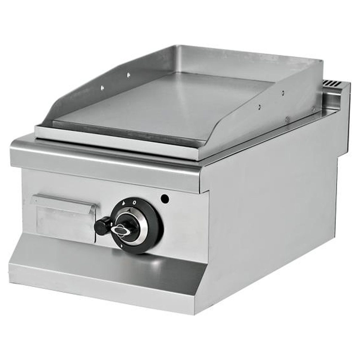 Grill pe gaz simplu profesional, inox, cu suprafata neteda cromata, 40*64*29 cm