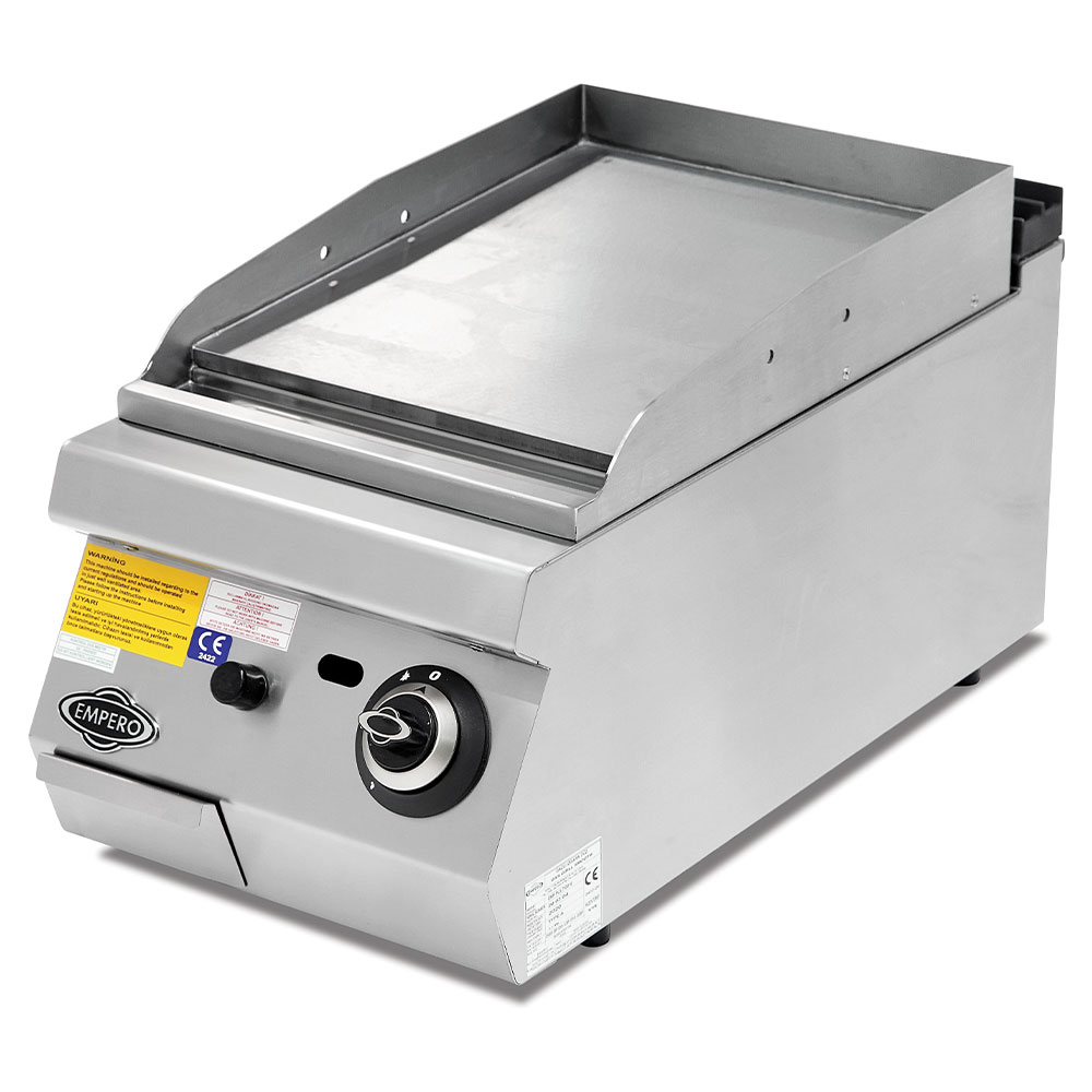 Grill pe gaz profesional, inox, cu suprafata neteda cromata PLUS, 40*90*30 cm