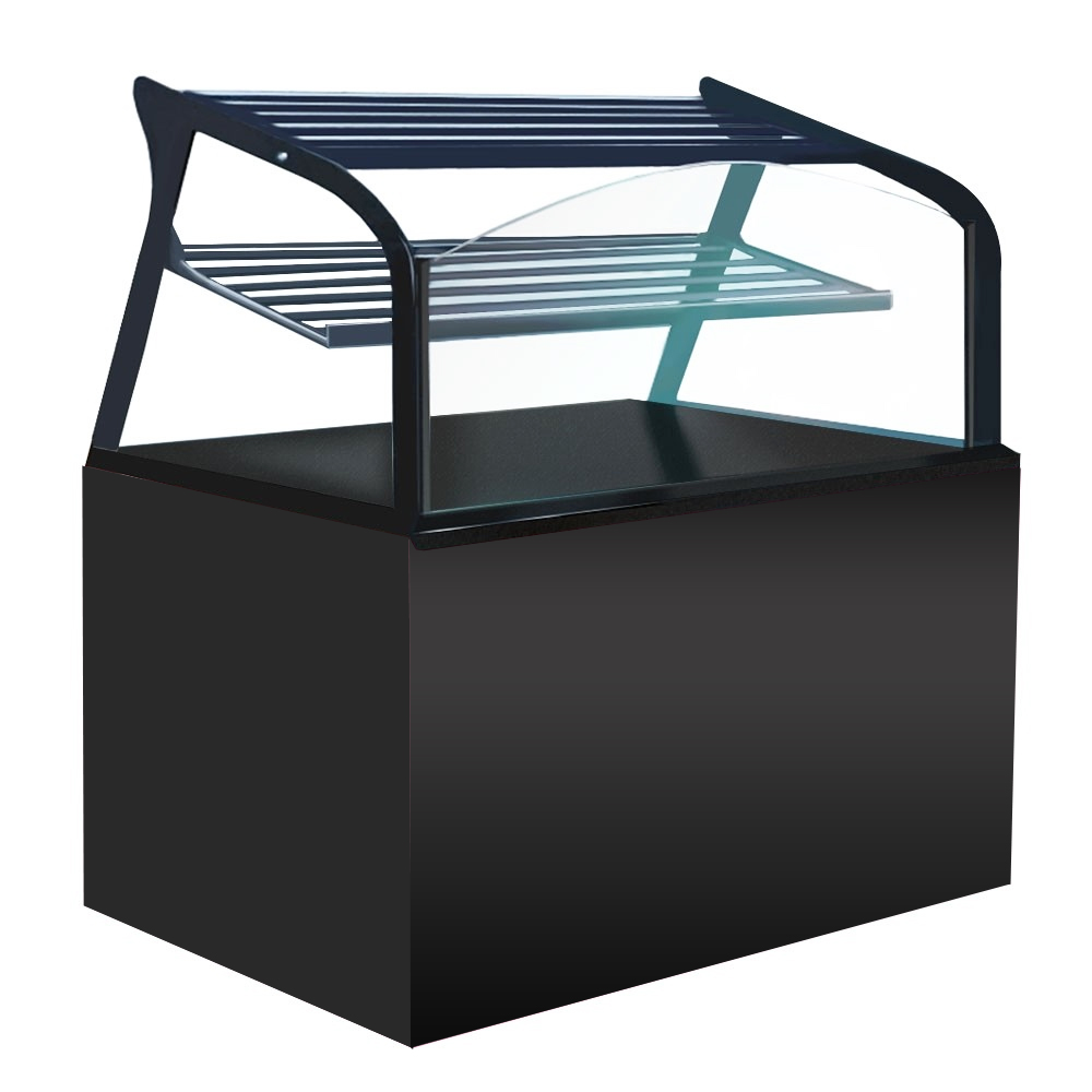 Vitrina neutra orizontala, RAL9005-NEGRU, geam drept, 150 cm