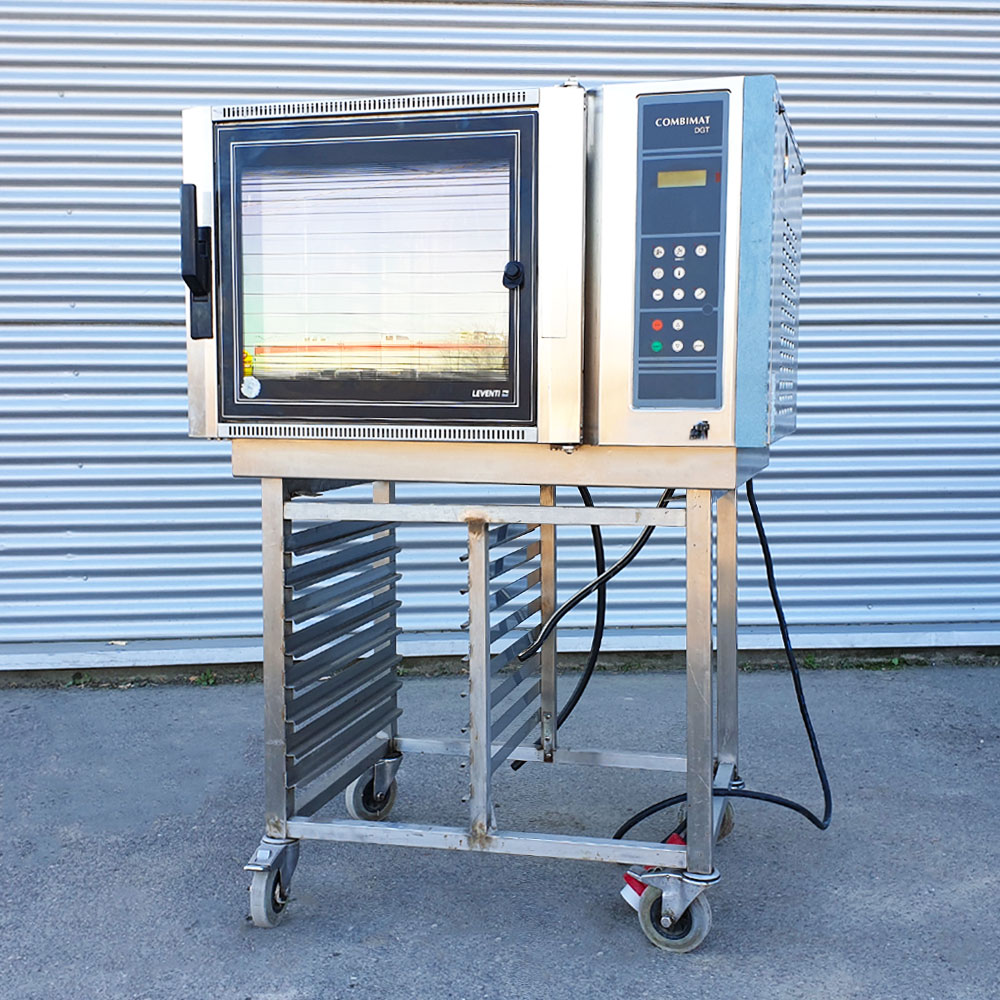 Cuptor profesional gastro LEVENTI electric combi cu abur, panou de control electronic, 4 tavi + suport cuptor