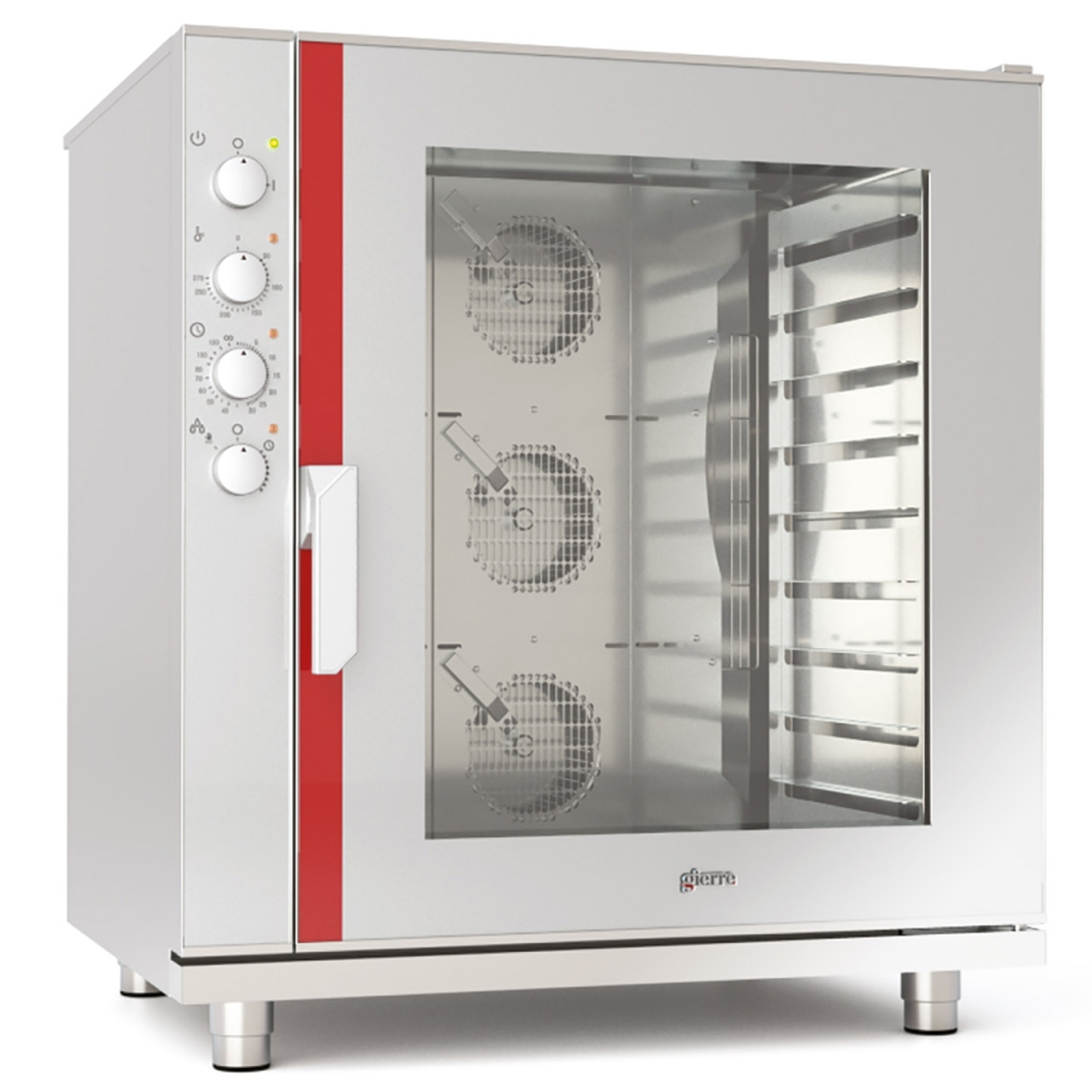 Cuptor profesional patiserie GIERRE cu convectie si abur, panou de control mecanic, inox, 10 tavi, 93.6*91.1*107 cm