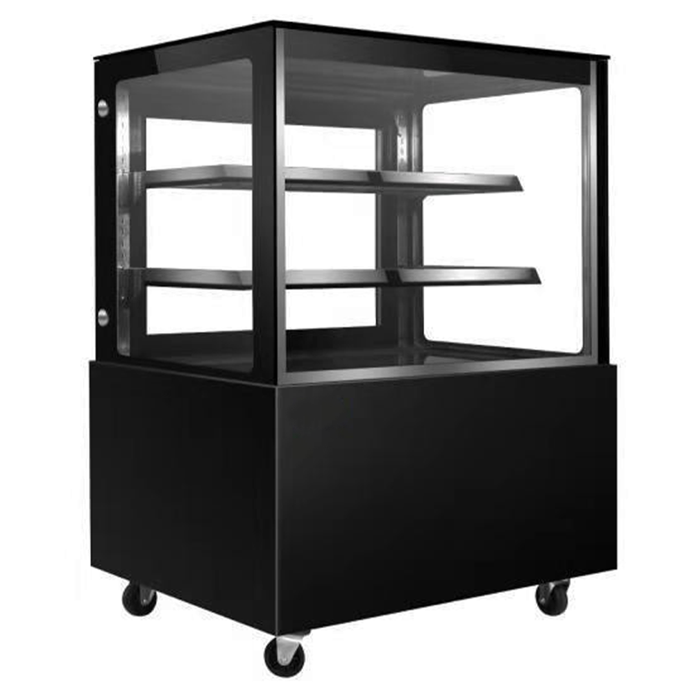 Vitrina frigorifica orizontala, cofetarie, RAL9005 Negru geam drept, ventilata, 90 cm