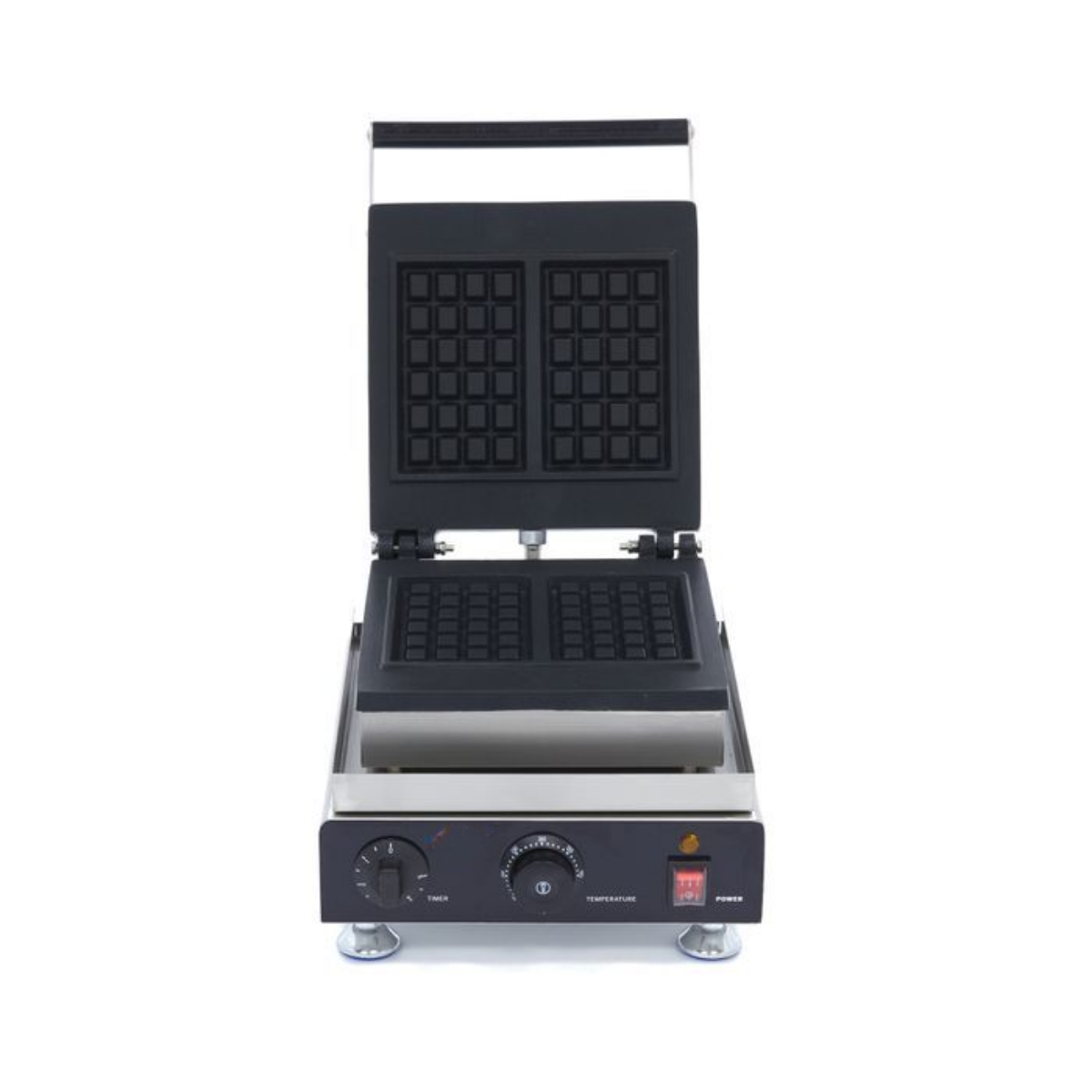 Aparat Vafe/waffle Belgiene, 2 Bucati Simultan, Termostat 50-300°C, Timer, 1750W