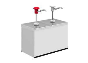 Dozator dublu, din inox ,cu pompa, pt ketchup/mustar/maioneza 6 lt