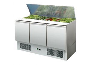 Salad bar, inox, racire statica, 368 lt, cu capac, 135*70*88 cm
