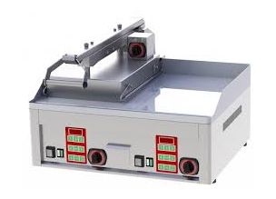 Contact grill electric dublu cu suprafata neteda cromata semi-automat