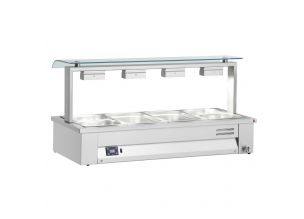 Bain-marie de banc, cu geam simplu, 3 cuve, 108*63*71 cm