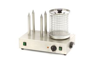Aparat hot-dog electric, inox, cu 4 tepuse si bol, 58*36*46 cm