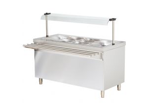 Salad bar 4 GN 1/1 cu dulap frigorific si raft din sticla curbat, 147 cm