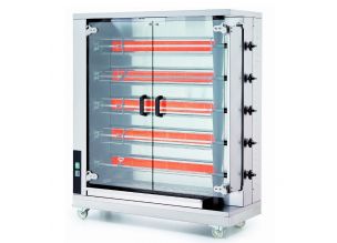 Rotisor profesional pe gaz cu 5 tepuse, 20-25 pui