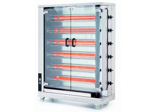 Rotisor profesional pe gaz cu 6 tepuse, 24-30 pui