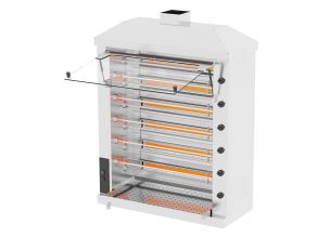 Rotisor profesional pe gaz cu 11 tepuse, 24-30 pui