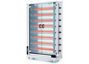 Rotisor profesional pe gaz cu 8 tepuse, 32-40 pui