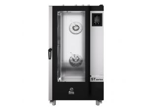 Cuptor profesional gastronomic FM pe gaz cu 20 cuve si panou touchscreen + carucior