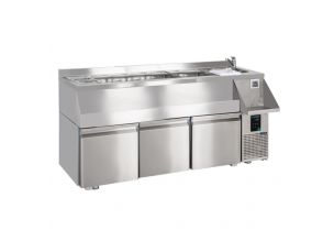 Masa rece inox FRENOX cocktailuri cu 3 usi si chiuveta, profesionala