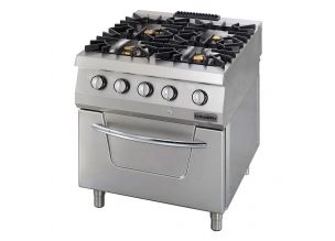 Masina de gatit pe gaz OZTI, inox, cu 4 arzatoare si cuptor electric, 80*90*85 cm