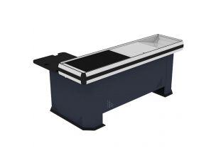 Masa tandem pentru casa de marcat 2,5 m, cu banda si rama din aluminiu