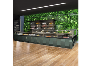 Vitrina frigorifica Jordao, pentru prajituri, cu polita refrigeranta, geam drept, ventilata, 1.56 m Daisy