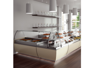 Vitrina neutra pentru patiserie - coltar interior 45 grade JORDAO Twist