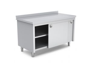 Masa de lucru inox cu dulap si polita intermediara 200*60*85