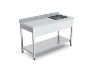 Spalator cu 1 cuva pe partea dreapta, picurator si polita inferioara, inox, 160*60*85 cm