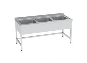 Spalator cu 3 cuve, inox, 180*60*85 cm