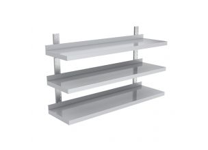 Polita inox tripla de perete ajustabila