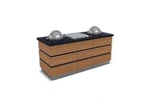 Bufet pentru supe / ciorbe KOBE cu 3 chafing dish 240 cm