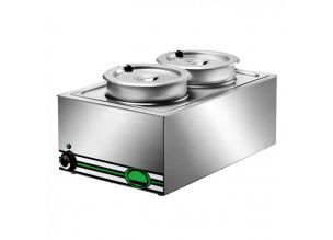 Bain marie de banc pentru supe, profesional, inox, 2 vase, 57*37*28 cm