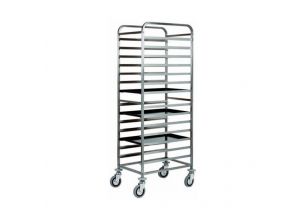 Carucior inox pentru tavi patiserie