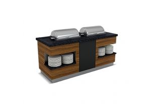 Bufet cald SANTA FE cu 2 chafing dish si 2 polite interioare 180 cm