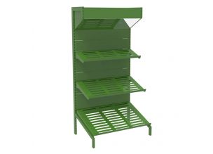 Raft metalic pentru fructe si legume 120*80*240 cu 3 polite si pazie oglinda