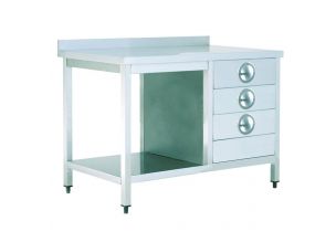 Masa de lucru inox cu 3 sertare si polita inferioara 200*60*85