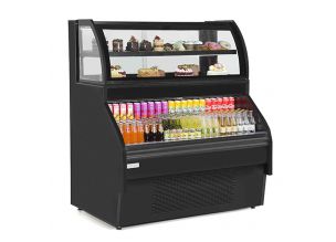 Vitrina frigorifica cu geam curbat pentru produse snack si bauturi 186 cm - motor interior + perdea de noapte
