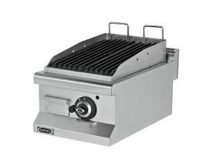 Grill pe gaz profesional, inox, cu roca vulcanica, 40*64*29 cm