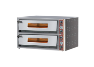 Cuptor profesional pentru pizza si patiserie, electric, inox, 2 vetre, cu samota, 124*123*85 cm