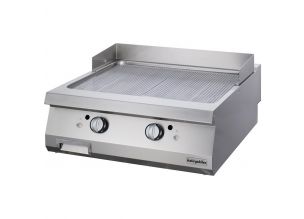 Grill pe gaz profesional OZTI, inox, cu suprafata striata, 80*90*28 cm
