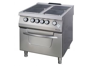 Masina de gatit electrica OZTI, inox, cu 4 plite si cuptor, 80*90*85 cm